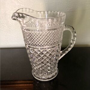 Anchor Hocking Criss- Cross Diamond Wexford Clear Glass Pitcher